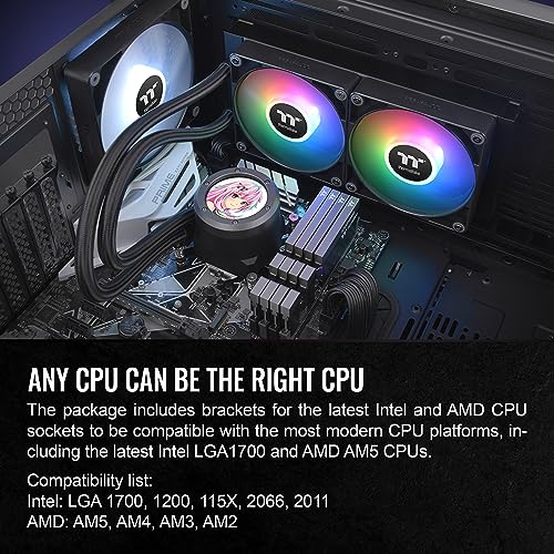 Thermaltake TH360 V2 Ultra ARGB Sync/AlO Liquid Cooler/ARGB Fan 120   3/PWM 500 1500rpm/Water Block 2 1 LCD/Black  CL W384 PL12SW A