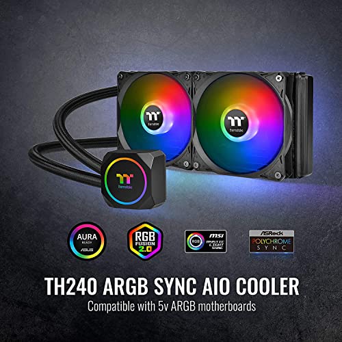 Thermaltake TH360 V2 Ultra ARGB Sync/AlO Liquid Cooler/ARGB Fan 120   3/PWM 500 1500rpm/Water Block 2 1 LCD/Black  CL W384 PL12SW A