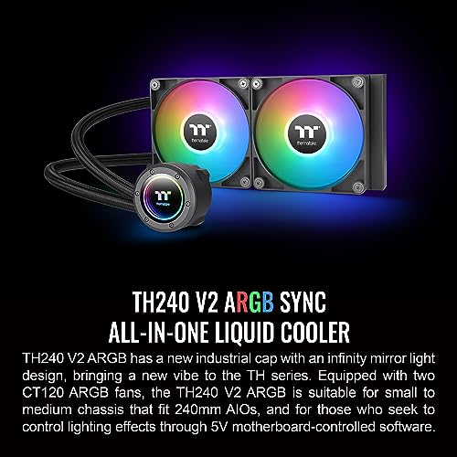 Thermaltake TH360 V2 Ultra ARGB Sync/AlO Liquid Cooler/ARGB Fan 120   3/PWM 500 1500rpm/Water Block 2 1 LCD/Black  CL W384 PL12SW A