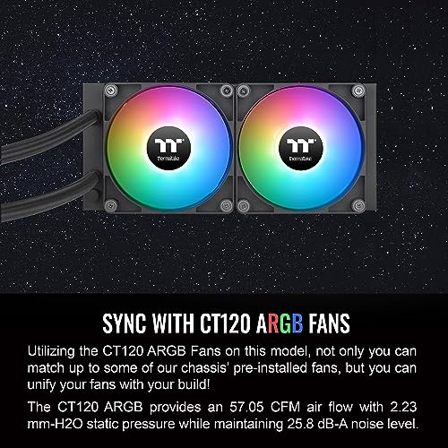 Thermaltake TH360 V2 Ultra ARGB Sync/AlO Liquid Cooler/ARGB Fan 120   3/PWM 500 1500rpm/Water Block 2 1 LCD/Black  CL W384 PL12SW A