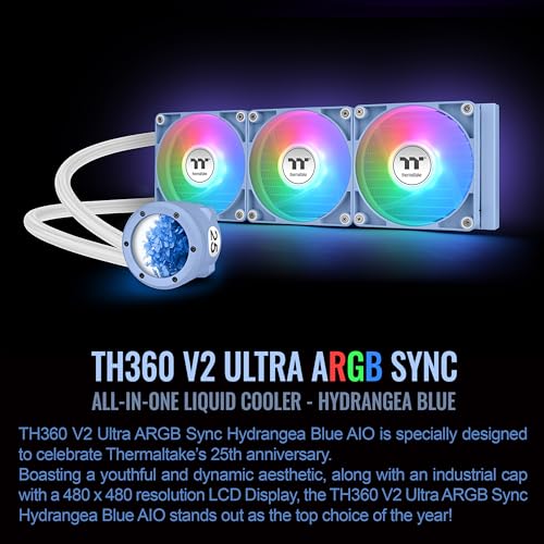 Thermaltake TH360 V2 Ultra ARGB Sync/AlO Liquid Cooler/ARGB Fan 120   3/PWM 500 1500rpm/Water Block 2 1 LCD/Black  CL W384 PL12SW A