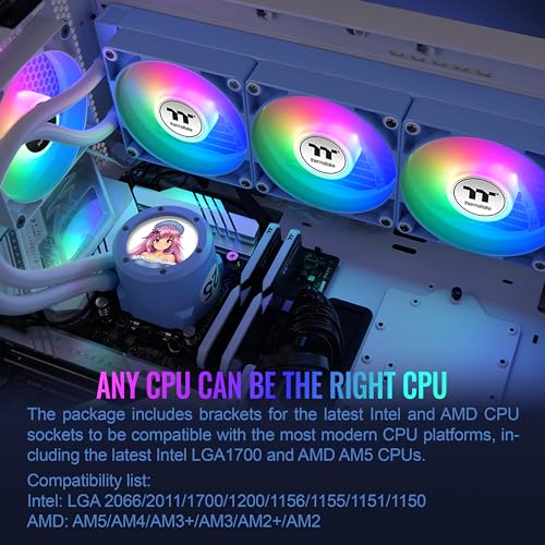 Thermaltake TH360 V2 Ultra ARGB Sync/AlO Liquid Cooler/ARGB Fan 120   3/PWM 500 1500rpm/Water Block 2 1 LCD/Black  CL W384 PL12SW A