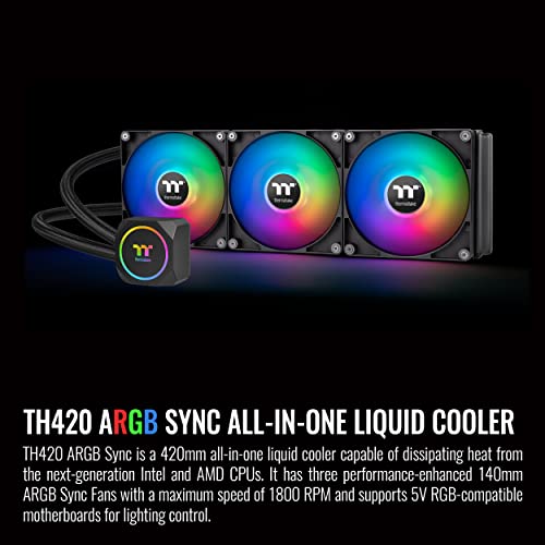 Thermaltake TH360 V2 Ultra ARGB Sync/AlO Liquid Cooler/ARGB Fan 120   3/PWM 500 1500rpm/Water Block 2 1 LCD/Black  CL W384 PL12SW A