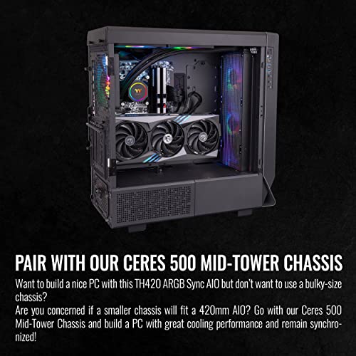 Thermaltake TH360 V2 Ultra ARGB Sync/AlO Liquid Cooler/ARGB Fan 120   3/PWM 500 1500rpm/Water Block 2 1 LCD/Black  CL W384 PL12SW A