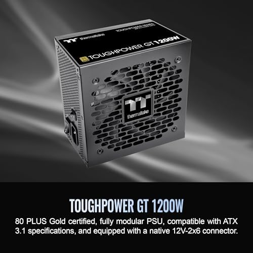 Thermaltake Toughpower GT 850W ATX 3 1 Standard Power Supply; 80 Plus Gold Efficiency; Smart Zero Fan; Native 450W PCIe 5 1 Connector; PS TPT 0850FNFAGU 3; 5 Year Warranty