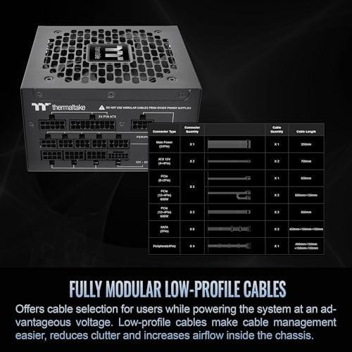 Thermaltake Toughpower GT 850W ATX 3 1 Standard Power Supply; 80 Plus Gold Efficiency; Smart Zero Fan; Native 450W PCIe 5 1 Connector; PS TPT 0850FNFAGU 3; 5 Year Warranty