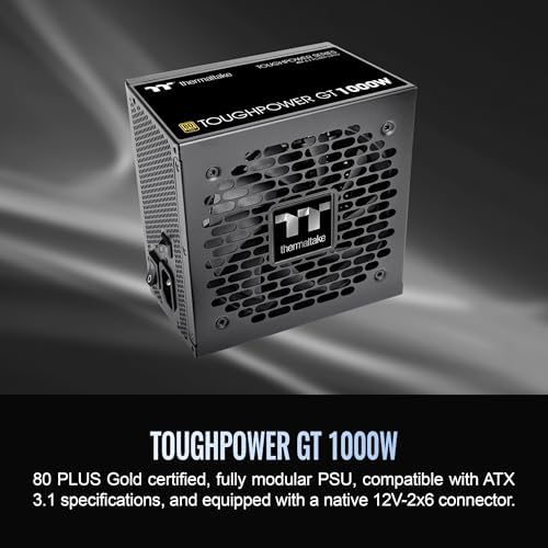 Thermaltake Toughpower GT 850W ATX 3 1 Standard Power Supply; 80 Plus Gold Efficiency; Smart Zero Fan; Native 450W PCIe 5 1 Connector; PS TPT 0850FNFAGU 3; 5 Year Warranty