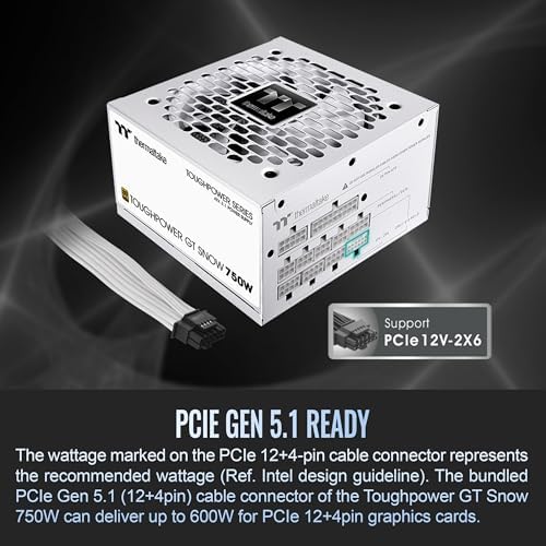 Thermaltake Toughpower GT 850W ATX 3 1 Standard Power Supply; 80 Plus Gold Efficiency; Smart Zero Fan; Native 450W PCIe 5 1 Connector; PS TPT 0850FNFAGU 3; 5 Year Warranty