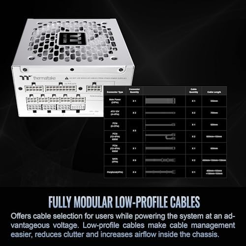 Thermaltake Toughpower GT 850W ATX 3 1 Standard Power Supply; 80 Plus Gold Efficiency; Smart Zero Fan; Native 450W PCIe 5 1 Connector; PS TPT 0850FNFAGU 3; 5 Year Warranty