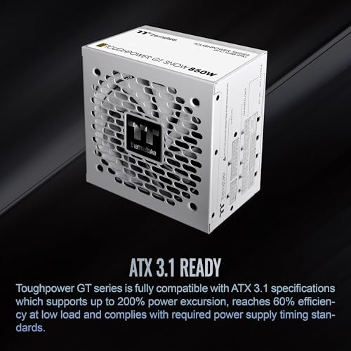 Thermaltake Toughpower GT 850W ATX 3 1 Standard Power Supply; 80 Plus Gold Efficiency; Smart Zero Fan; Native 450W PCIe 5 1 Connector; PS TPT 0850FNFAGU 3; 5 Year Warranty