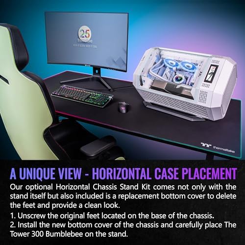 Thermaltake Tower 300 Bumblebee Micro ATX Case; 2x140mm CT Fan Included; Support Up to 420mm Radiator; Optional Chassis Stand Kit Allows Horizontal Display; CA 1Y4 00S4WN 00; 3 Year Warranty