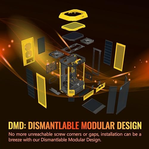 Thermaltake Tower 300 Bumblebee Micro ATX Case; 2x140mm CT Fan Included; Support Up to 420mm Radiator; Optional Chassis Stand Kit Allows Horizontal Display; CA 1Y4 00S4WN 00; 3 Year Warranty