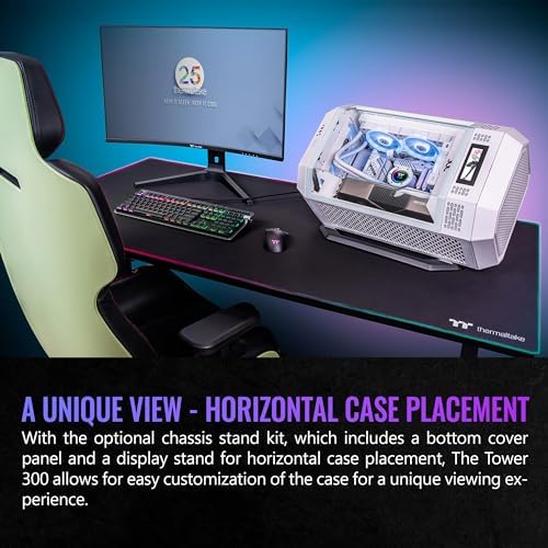 Thermaltake Tower 300 Black Micro ATX Case; 2x140mm CT Fan Included; Support Up to 420mm Radiator; Optional Chassis Stand Kit Allows Horizontal Display; CA 1Y4 00S1WN AZ; 3 Year Warranty