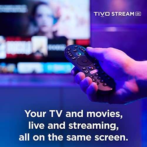TiVo Stream 4K   Every Streaming App and Live TV on One Screen   4K UHD  Dolby Vision HDR and Dolby Atmos Sound   Powered by Android TV   Plug In Smart TV  One size