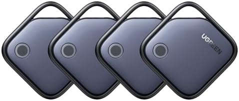 UGREEN FineTrack  iOS Only  Air Tracker Tags 4 Pack  2 Year Replaceable Battery Bluetooth Tracker Compatible with Apple Find My  Item Finder Smart Tag for Keys  Luggage  Wallet    Apple MFi Certified 