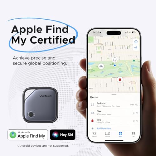 UGREEN FineTrack  iOS Only  Air Tracker Tags 4 Pack  2 Year Replaceable Battery Bluetooth Tracker Compatible with Apple Find My  Item Finder Smart Tag for Keys  Luggage  Wallet    Apple MFi Certified 