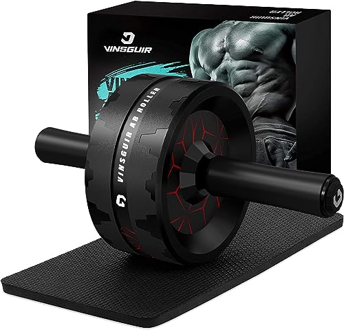 VINSGUIR Ab Roller Wheel  Abs & Core Workout Equipment for Home Gym with Knee Pad Accessories  Abdominal Wheel for Full body Strength Training
