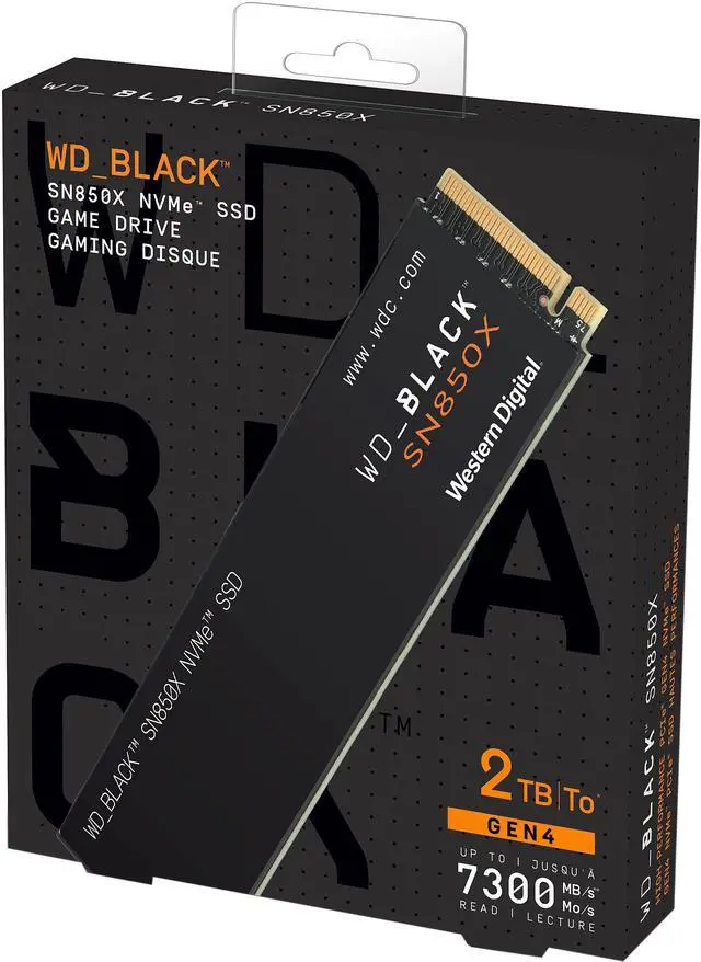 WD BLACK 2TB SN850X NVMe Internal Gaming SSD Solid State Drive   Gen4 PCIe  M 2 2280  Up to 7 300 MB/s   WDS200T2X0E