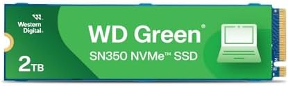 Western Digital 1TB WD Green SN350 NVMe Internal SSD Solid State Drive   Gen3 PCIe  QLC  M 2 2280  Up to 3 200 MB/s   WDS100T3G0C