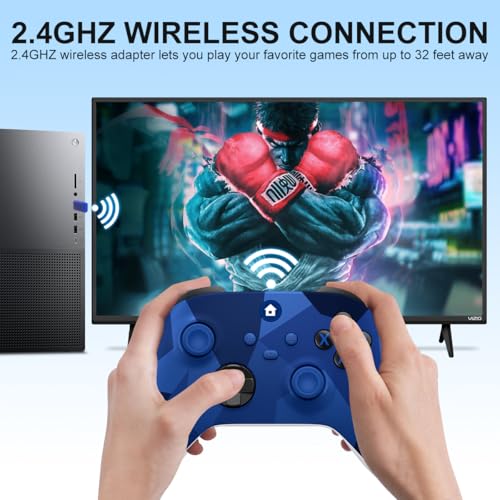 Xbox One Controller Xbox Controller Wireless for Xbox One  Xbox Series X/S Wireless Xbox Controller with 3 5mm Audio Jack with 2 4GHz Wireless Adapter Camo Blue