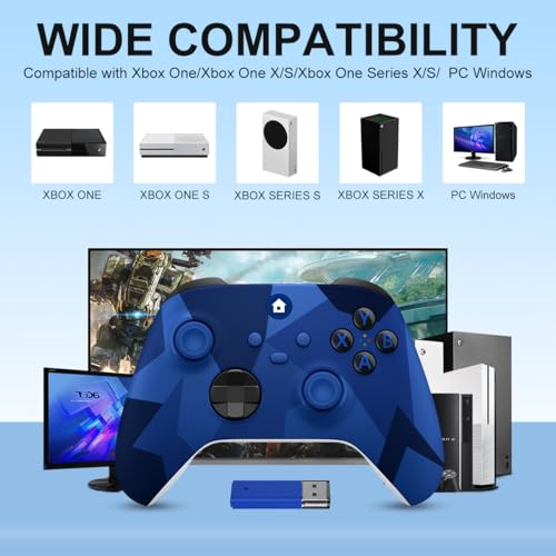 Xbox One Controller Xbox Controller Wireless for Xbox One  Xbox Series X/S Wireless Xbox Controller with 3 5mm Audio Jack with 2 4GHz Wireless Adapter Camo Blue
