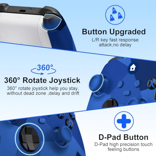 Xbox One Controller Xbox Controller Wireless for Xbox One  Xbox Series X/S Wireless Xbox Controller with 3 5mm Audio Jack with 2 4GHz Wireless Adapter Camo Blue