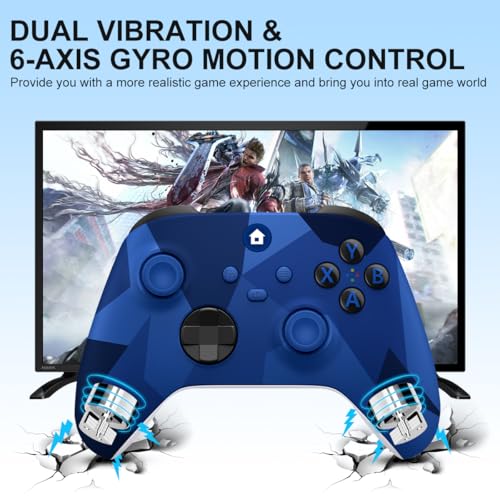 Xbox One Controller Xbox Controller Wireless for Xbox One  Xbox Series X/S Wireless Xbox Controller with 3 5mm Audio Jack with 2 4GHz Wireless Adapter Camo Blue