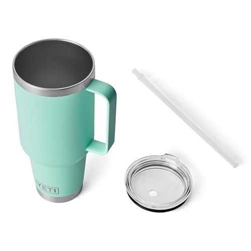 YETI Rambler 42 oz Tumbler with Handle and Straw Lid  Travel Mug Water Tumbler  Vacuum Insulated Cup with Handle  Stainless Steel  Seafoam