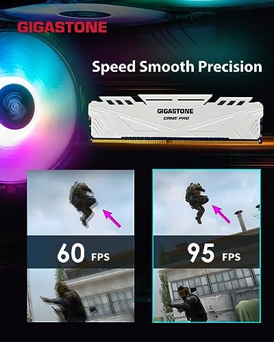  DDR4 RAM  GIGASTONE Game PRO 32GB Kit  2x16GB  DDR4 3200MHz PC4 25600 CL 16 18 18 40 Intel XMP 2 0 AMD Ryzen 1 35V UDIMM 288 Pin Unbuffered Non ECC High Performance Gaming Desktop Memory   White