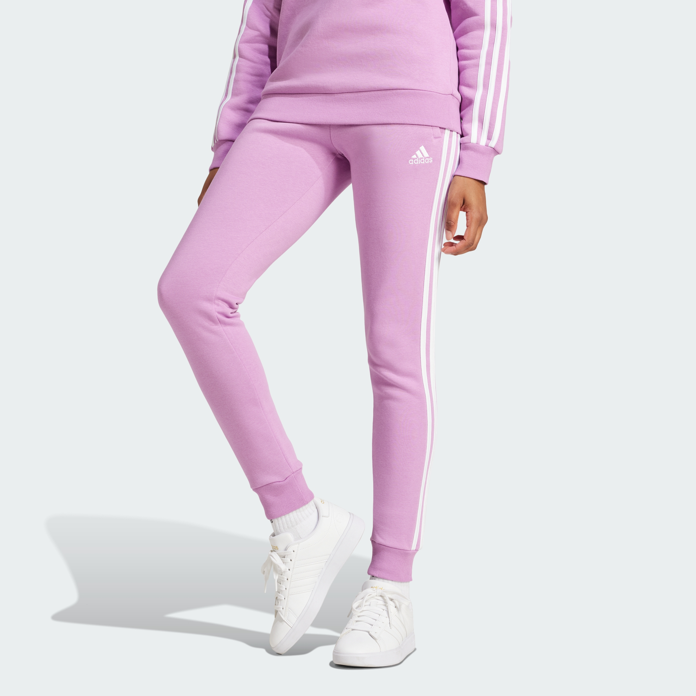 adidas women Essentials 3 Stripes Fleece Pants