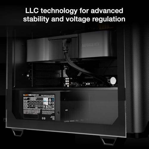 be quiet  Pure Power 13 M 1000W Power Supply  80 Plus  Gold Certification  ATX 3 1 PSU  Support for PCIe 5 1 GPUs  semi Passive 120mm be quiet  Fan  LLC Technology  Single Rail  for Overclocked GPUs