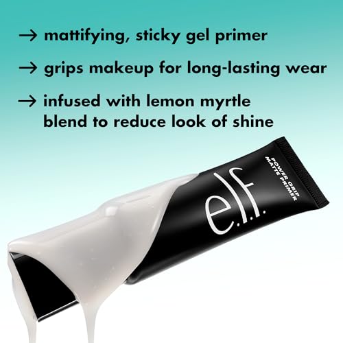 e l f Power Grip Matte Primer Gel Based & Hydrating Face Primer For Smoothing Skin & Gripping Makeup Moisturizes & Primes Vegan & Cruelty Free