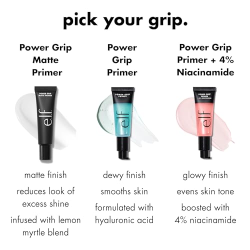 e l f Power Grip Matte Primer Gel Based & Hydrating Face Primer For Smoothing Skin & Gripping Makeup Moisturizes & Primes Vegan & Cruelty Free