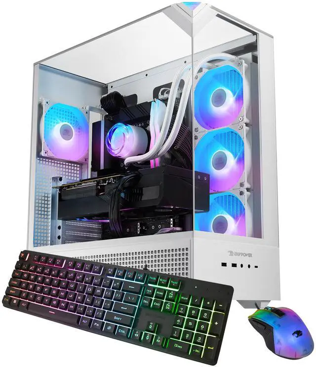 iBUYPOWER Element 9 White Gaming PC Desktop   AMD Ryzen 7 7800X3D   NVIDIA GeForce RTX 5070Ti 16GB   32GB DDR5 RGB   1TB NVMe SSD   EWA7N57T01