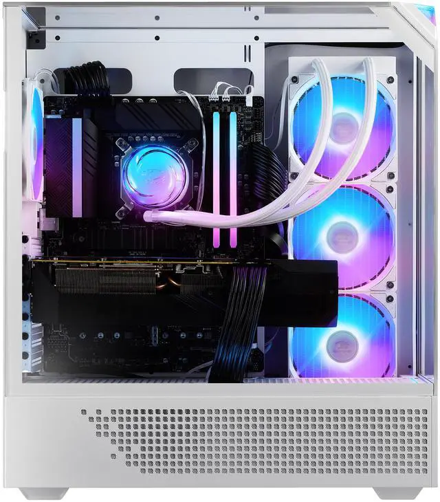 iBUYPOWER Element 9 White Gaming PC Desktop   AMD Ryzen 7 7800X3D   NVIDIA GeForce RTX 5070Ti 16GB   32GB DDR5 RGB   1TB NVMe SSD   EWA7N57T01