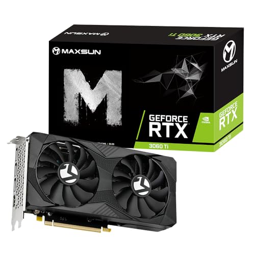 maxsun Graphics Card GeForce RTX 3060 Ti OC Edtion 8G Vidoe Gaming Computer Graphics Cards for Copmputer Gaming PC PCI Express 4 0 x16 HDMI 2 1 GPU  GDDR6 8G