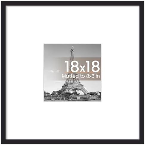 upsimples 11x14 Picture Frame  Display Pictures 8x10 with Mat or 11x14 Without Mat  Wall Hanging Photo Frame  Black  1 Pack