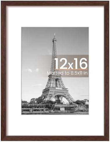 upsimples 11x14 Picture Frame  Display Pictures 8x10 with Mat or 11x14 Without Mat  Wall Hanging Photo Frame  Black  1 Pack