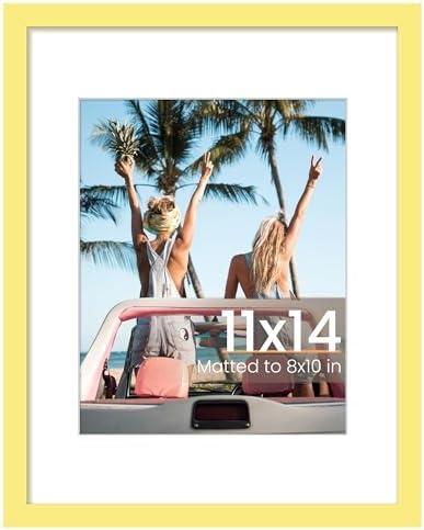 upsimples 11x14 Picture Frame  Display Pictures 8x10 with Mat or 11x14 Without Mat  Wall Hanging Photo Frame  Black  1 Pack