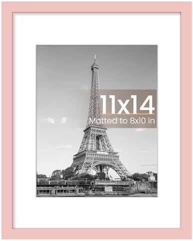 upsimples 11x14 Picture Frame  Display Pictures 8x10 with Mat or 11x14 Without Mat  Wall Hanging Photo Frame  Black  1 Pack