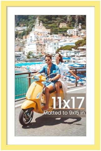 upsimples 11x14 Picture Frame  Display Pictures 8x10 with Mat or 11x14 Without Mat  Wall Hanging Photo Frame  Black  1 Pack