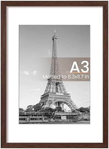 upsimples 11x14 Picture Frame  Display Pictures 8x10 with Mat or 11x14 Without Mat  Wall Hanging Photo Frame  Black  1 Pack