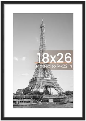 upsimples 11x14 Picture Frame  Display Pictures 8x10 with Mat or 11x14 Without Mat  Wall Hanging Photo Frame  Black  1 Pack