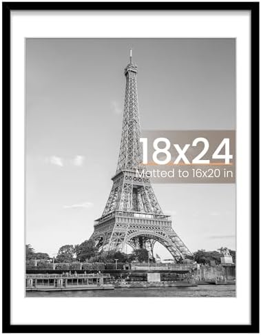 upsimples 11x14 Picture Frame  Display Pictures 8x10 with Mat or 11x14 Without Mat  Wall Hanging Photo Frame  Black  1 Pack