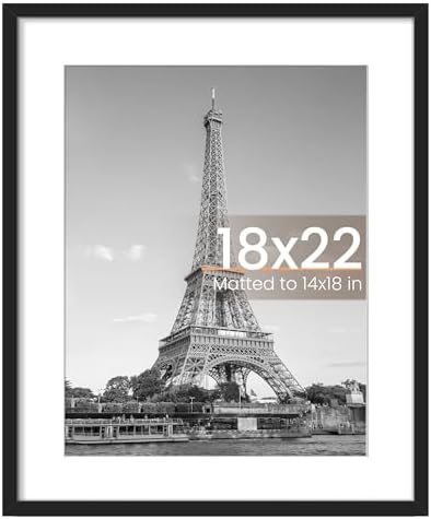 upsimples 11x14 Picture Frame  Display Pictures 8x10 with Mat or 11x14 Without Mat  Wall Hanging Photo Frame  Black  1 Pack