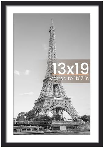 upsimples 11x14 Picture Frame  Display Pictures 8x10 with Mat or 11x14 Without Mat  Wall Hanging Photo Frame  Black  1 Pack