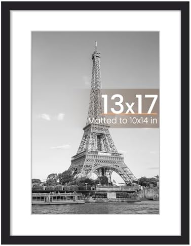 upsimples 11x14 Picture Frame  Display Pictures 8x10 with Mat or 11x14 Without Mat  Wall Hanging Photo Frame  Black  1 Pack