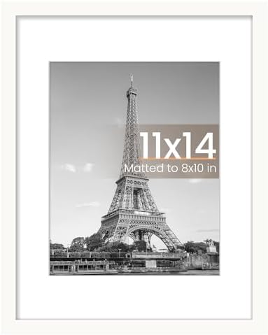 upsimples 11x14 Picture Frame  Display Pictures 8x10 with Mat or 11x14 Without Mat  Wall Hanging Photo Frame  Black  1 Pack