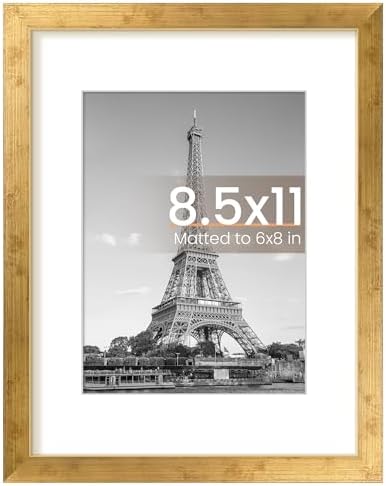 upsimples 11x14 Picture Frame  Display Pictures 8x10 with Mat or 11x14 Without Mat  Wall Hanging Photo Frame  Black  1 Pack