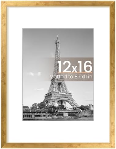 upsimples 11x14 Picture Frame  Display Pictures 8x10 with Mat or 11x14 Without Mat  Wall Hanging Photo Frame  Black  1 Pack